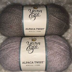2 Yarn Bee Alpaca Twist Yarn Color Pecan  & Linen 3.5oz 175yards  Alpaca & Acryl